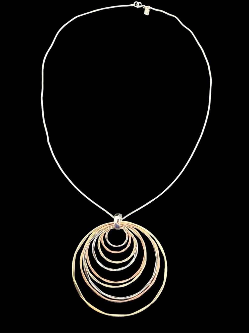 RLM Studio Sterling Silver Brass Copper Concentric Circle Pendant Large